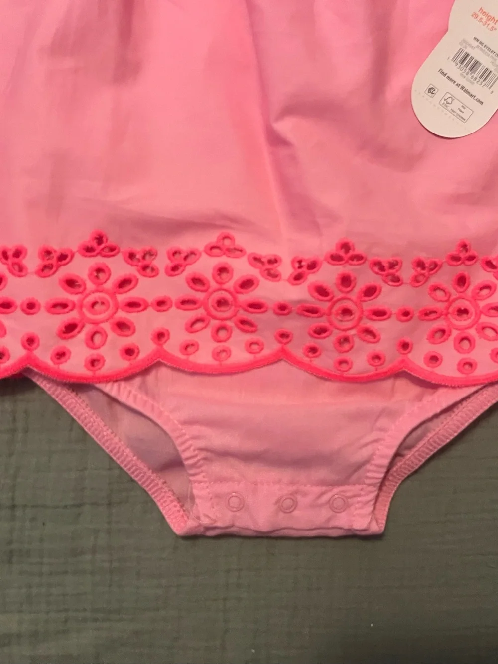 Wonder Nation Baby Girl 0-3M Pink Eyelet Ruffle Romper Dress NWT